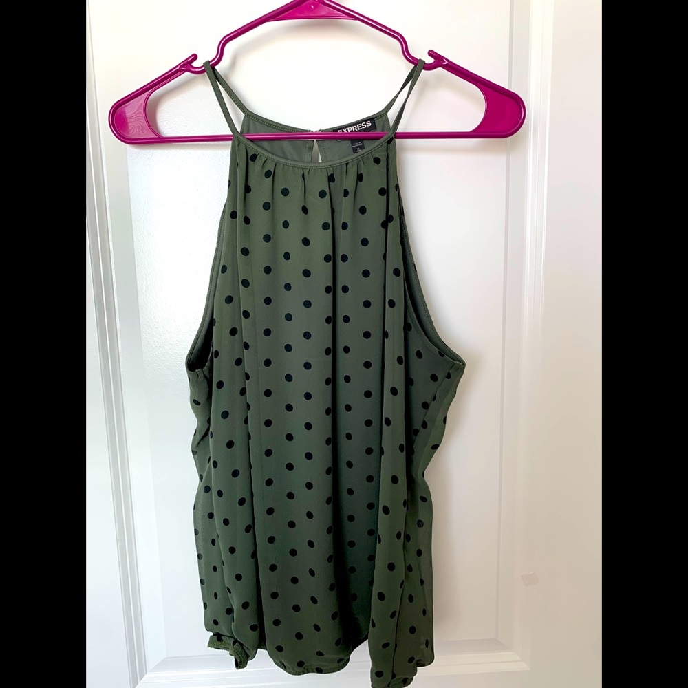 Express Green Polka Dot Top - New